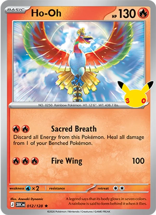 Ho-Oh 012/128 30th Celebration Pokémon card