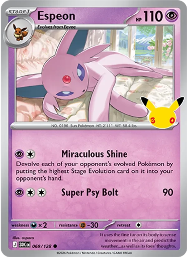 Espeon 069/128 30th Celebration Pokémon card