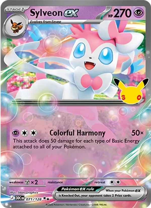 Sylveon ex 071/128 30th Celebration Pokémon Karte