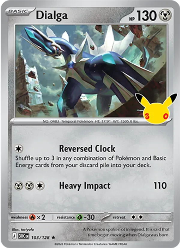 Dialga 103/128 30th Celebration Pokémon card