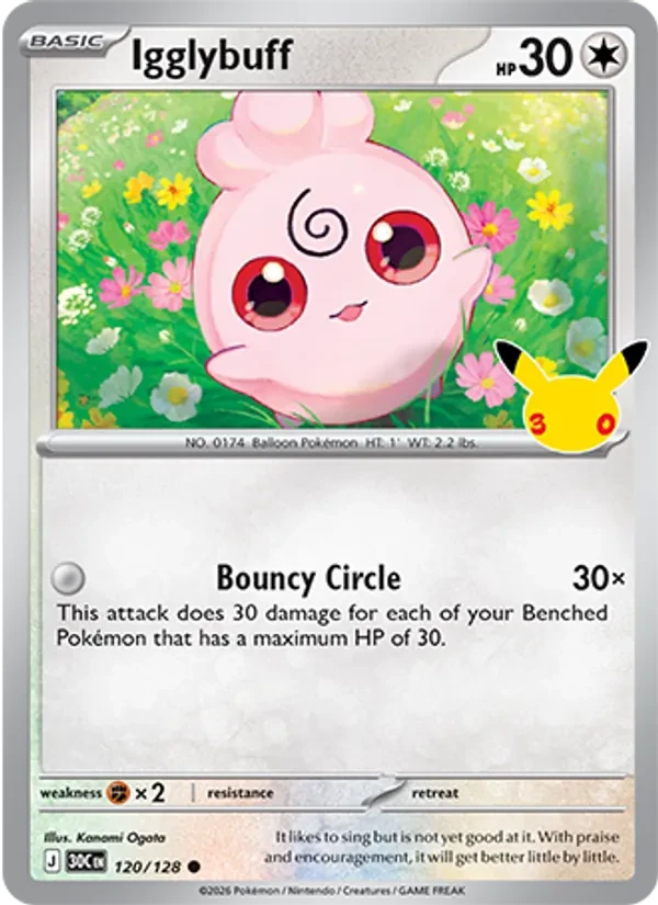 Igglybuff 120/128 30th Celebration Pokémon card
