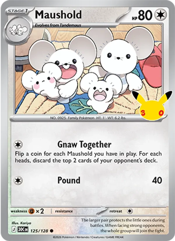 Maushold 125/128 30th Celebration Pokémon card