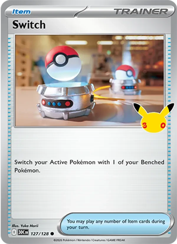 Switch 127/128 30th Celebration Pokémon card
