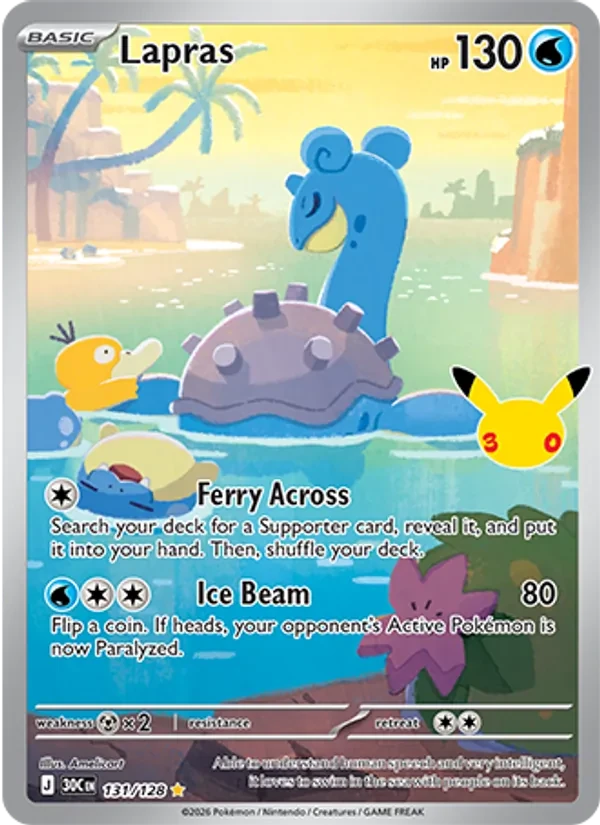 Lapras 131/128 30th Celebration Pokémon card