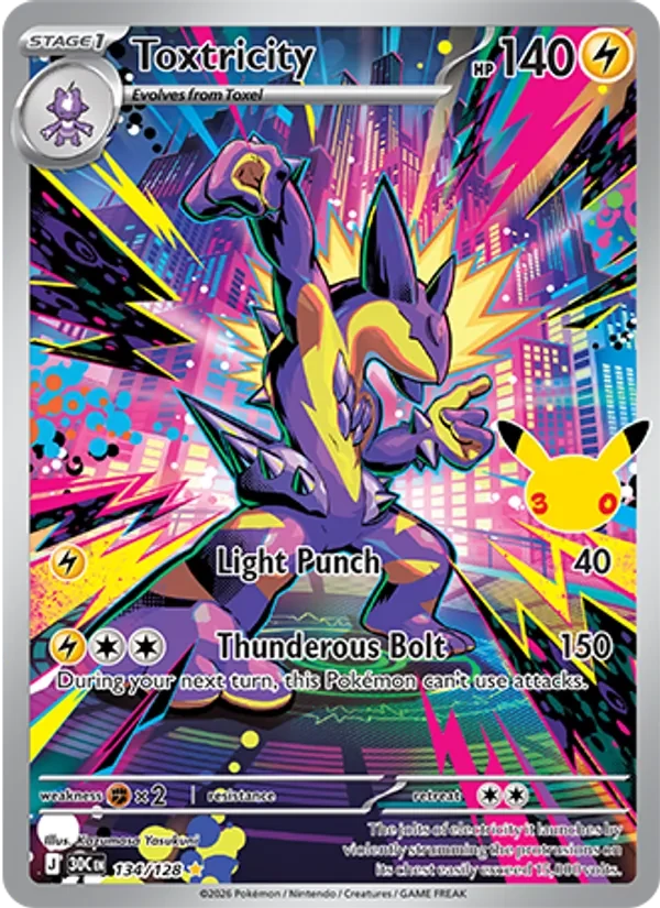 Toxtricity 134/128 30th Celebration Pokémon card