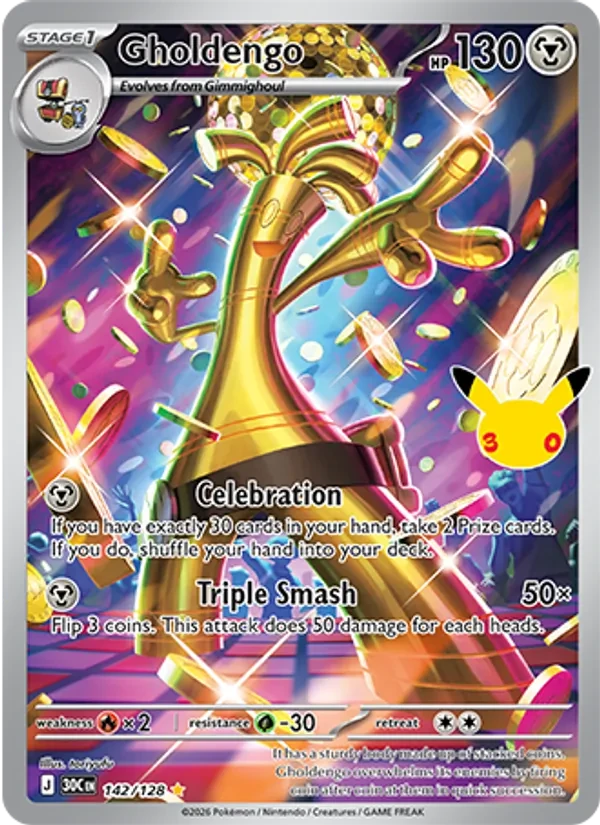 Gholdengo 142/128 30th Celebration Pokémon Karte