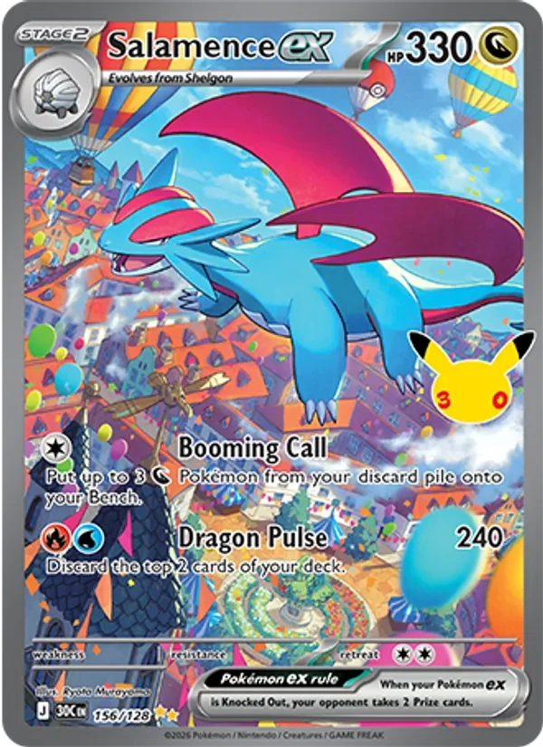 Salamence ex 156/128 30th Celebration Pokémon card