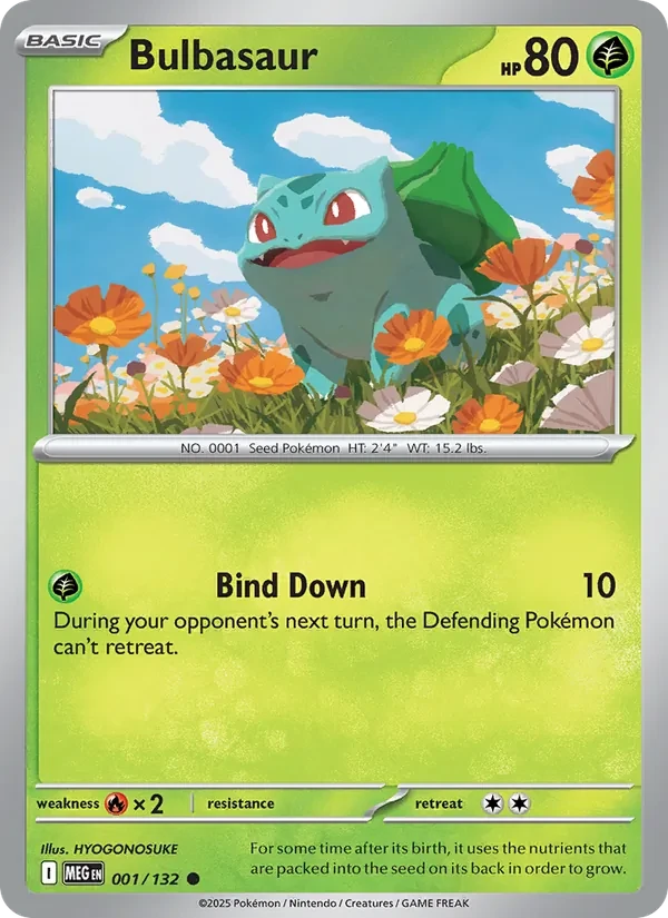 Bulbasaur 001/132 Mega Evolution Pokémon kaart