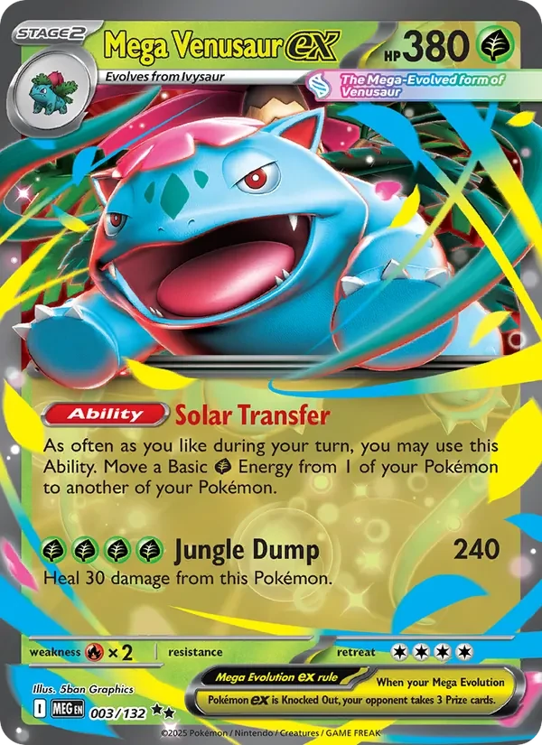 Mega Venusaur ex 003/132 Mega Evolution Pokémon card