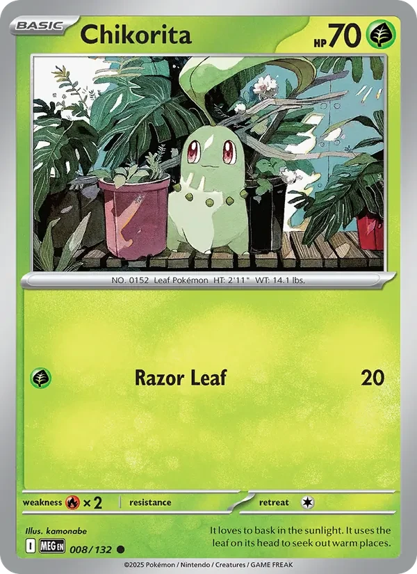 Chikorita 008/132 Mega Evolution Pokémon card