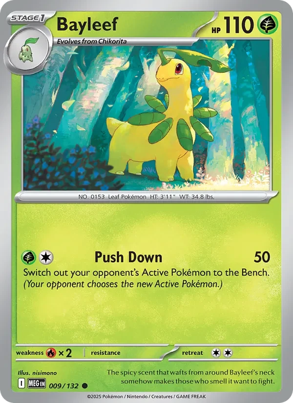 Bayleef 009/132 Mega Evolution Pokémon kaart