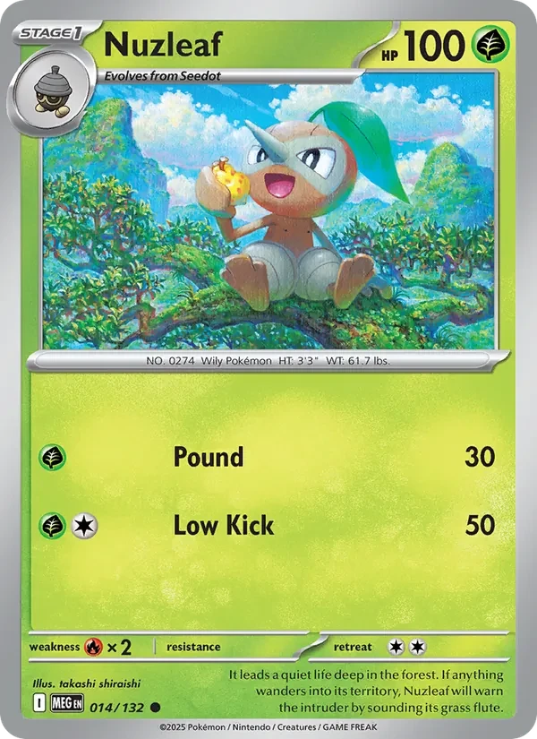 Nuzleaf 014/132 Mega Evolution Pokémon card
