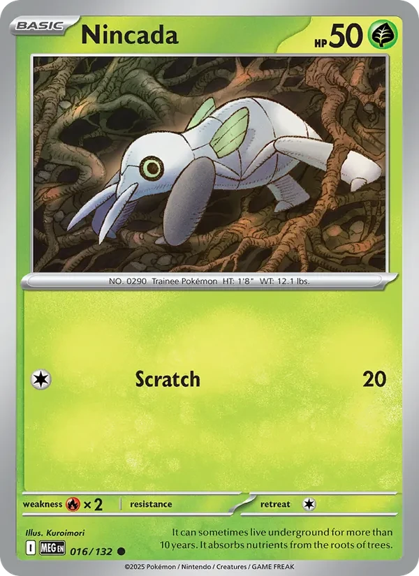Nincada 016/132 Mega Evolution Pokémon card