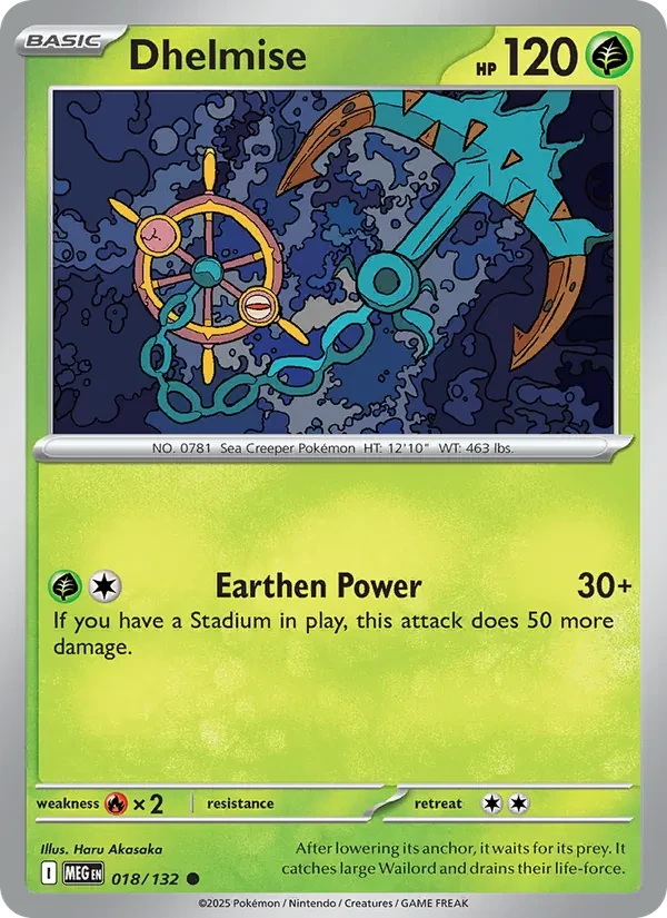 Dhelmise 018/132 Mega Evolution Pokémon card