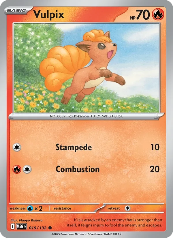 Vulpix 019/132 Mega Evolution Pokémon card