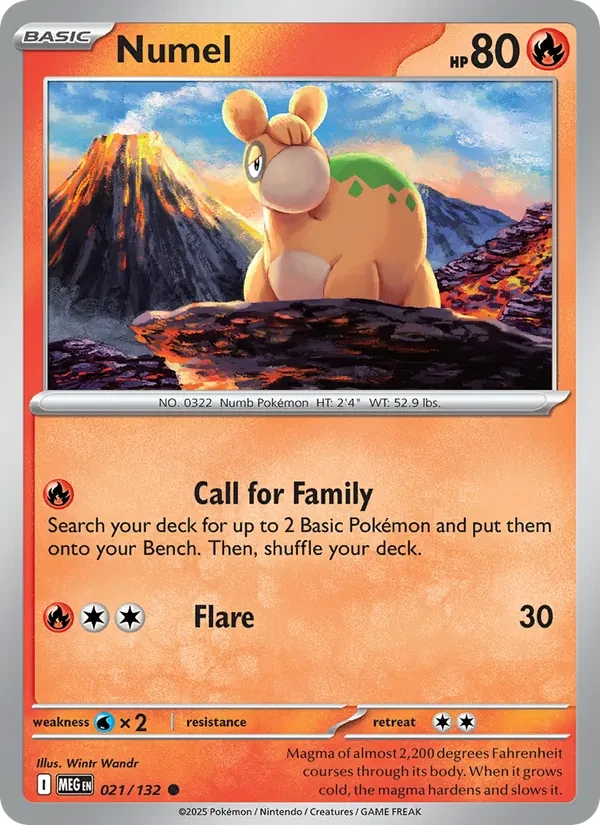 Numel 021/132 Mega Evolution Pokémon Karte