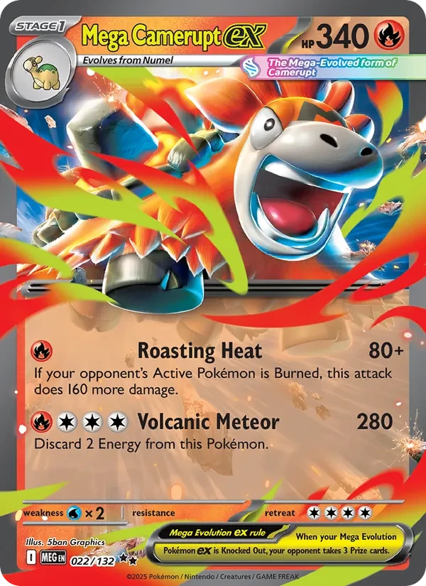 Mega Camerupt ex 022/132 Mega Evolution Pokémon card