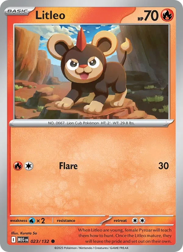 Litleo 023/132 Mega Evolution Pokémon card
