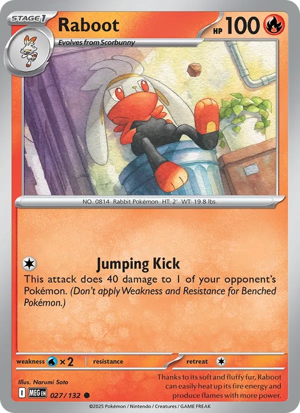 Raboot 027/132 Mega Evolution Pokémon card