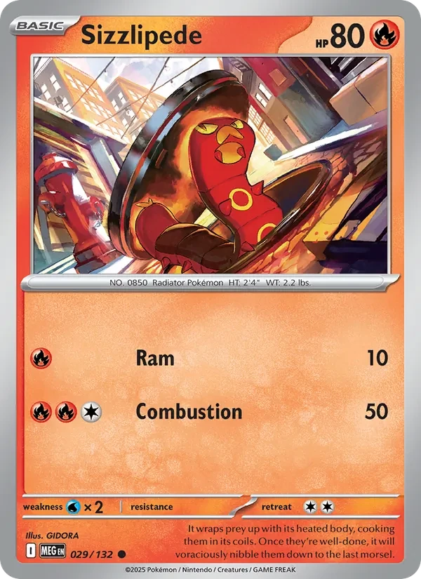 Sizzlipede 029/132 Mega Evolution Pokémon card