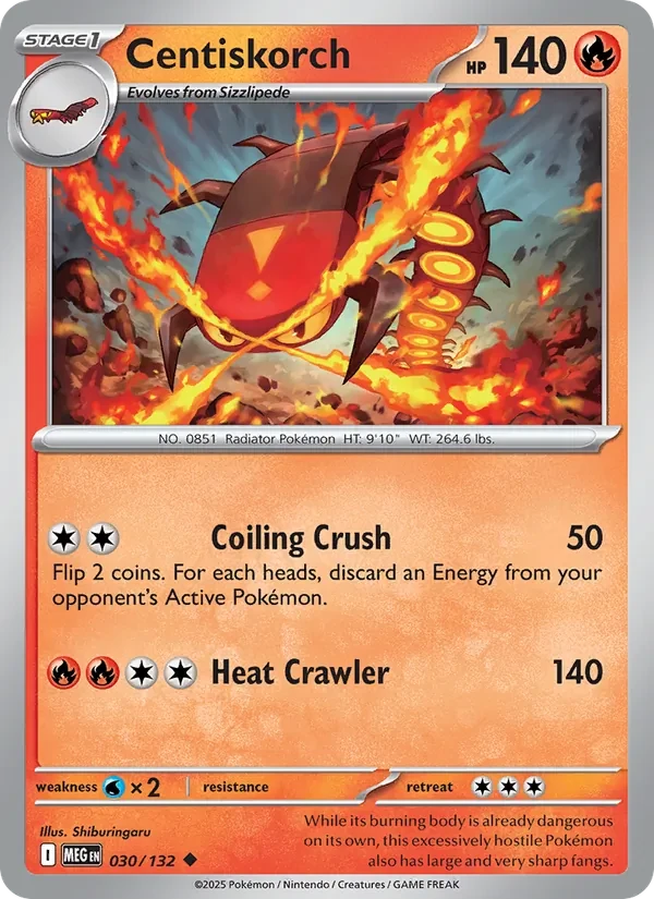 Centiskorch 030/132 Mega Evolution Pokémon card