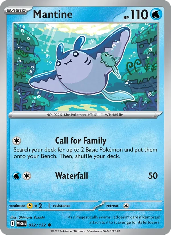 Mantine 032/132 Mega Evolution Pokémon kaart