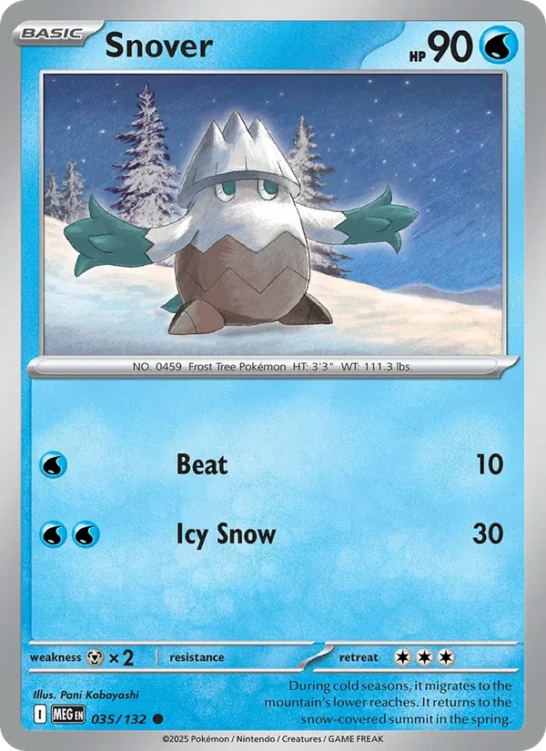 Snover 035/132 Mega Evolution Pokémon card
