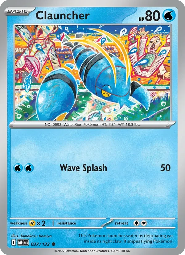 Clauncher 037/132 Mega Evolution Pokémon card