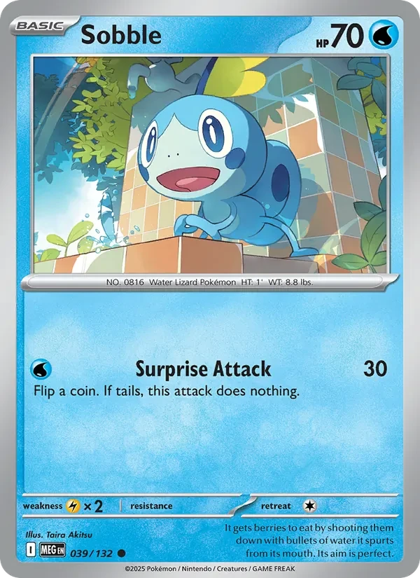 Sobble 039/132 Mega Evolution Pokémon card