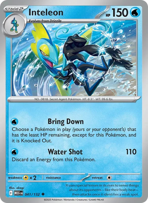 Inteleon 041/132 Mega Evolution Pokémon card