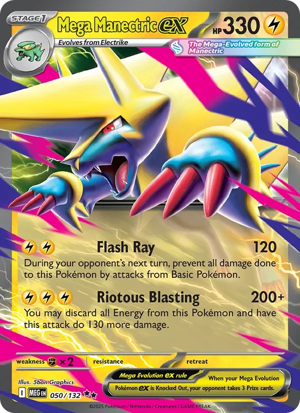 Mega Manectric ex 050/132 Mega Evolution Pokémon card