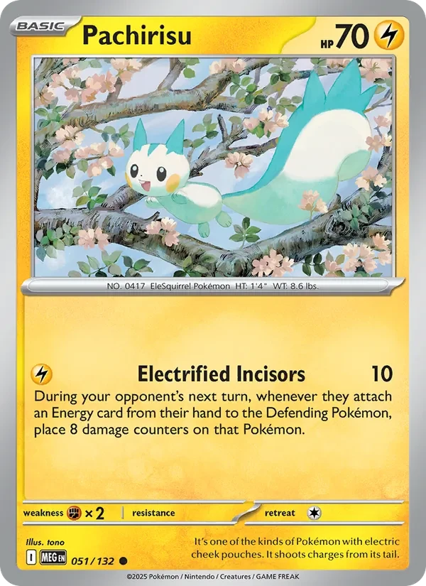 Pachirisu 051/132 Mega Evolution Pokémon card