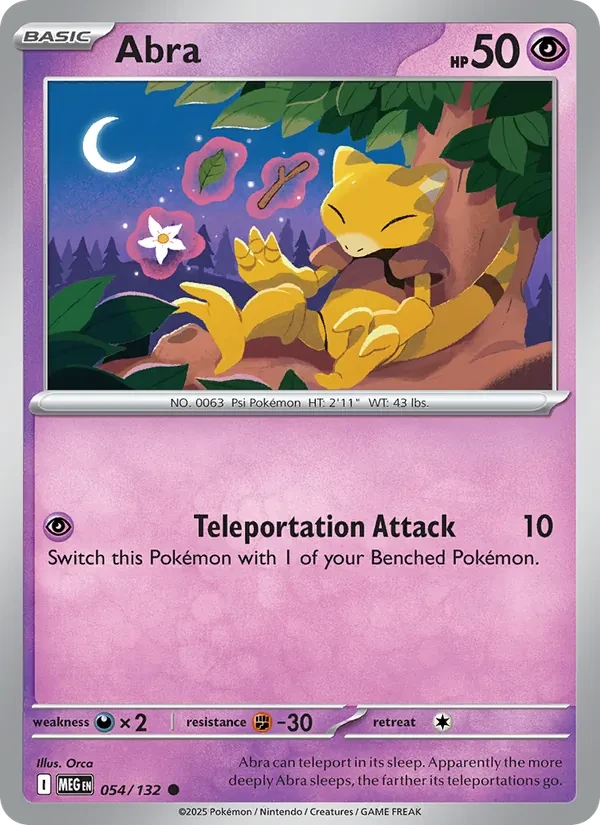 Carte Pokémon Abra 054/132 Mega Evolution