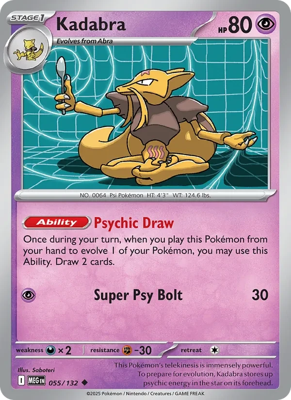 Kadabra 055/132 Mega Evolution Pokémon card