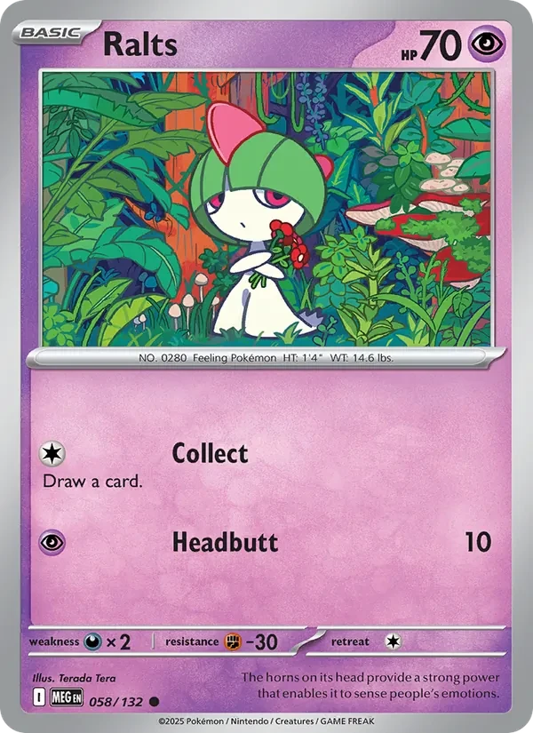Carte Pokémon Ralts 058/132 Mega Evolution