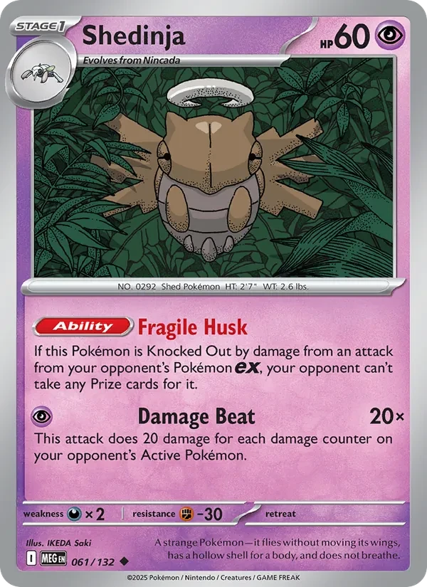 Shedinja 061/132 Mega Evolution Pokémon card