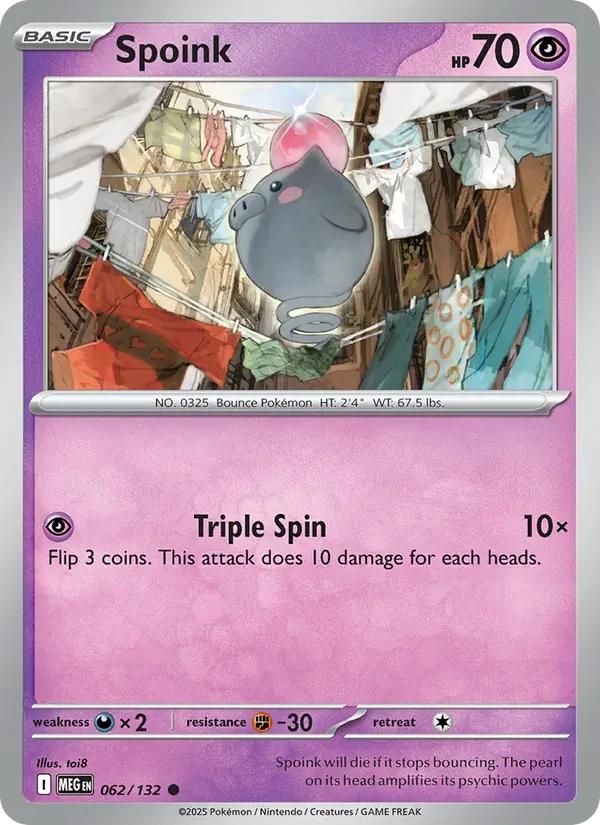 Carte Pokémon Spoink 062/132 Mega Evolution
