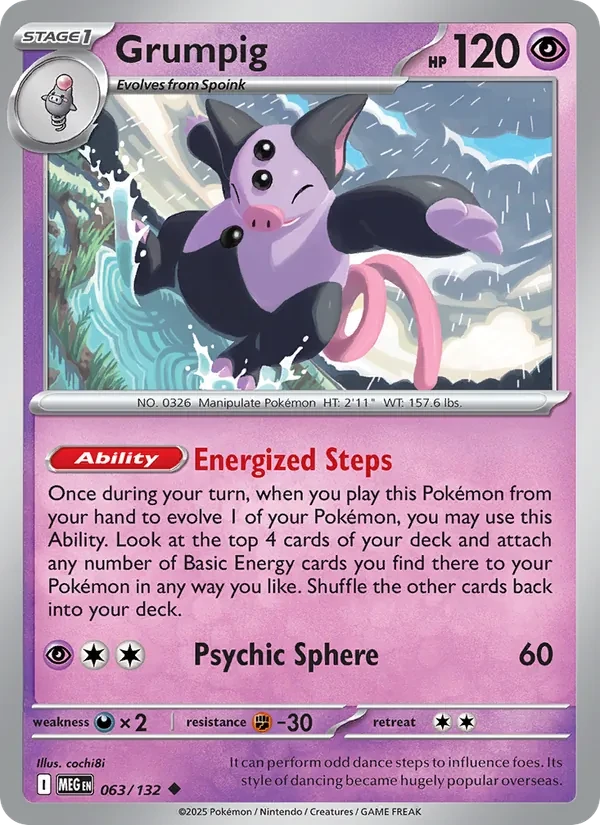 Carte Pokémon Grumpig 063/132 Mega Evolution