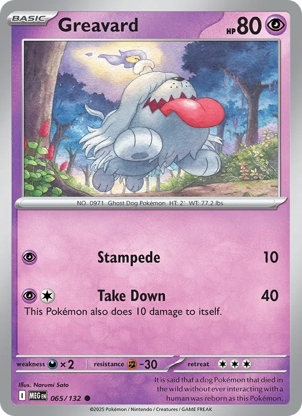Greavard 065/132 Mega Evolution Pokémon card