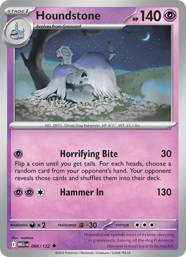 Houndstone 066/132 Mega Evolution Pokémon kaart