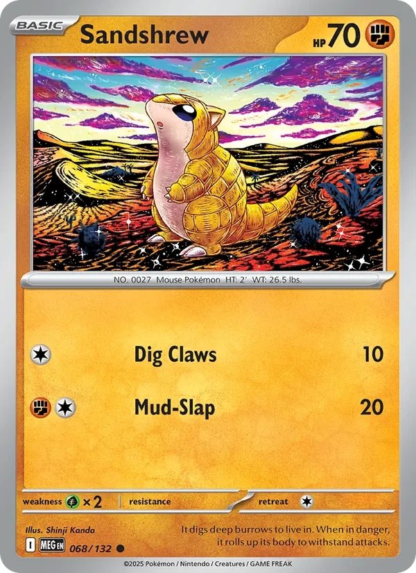 Sandshrew 068/132 Mega Evolution Pokémon card