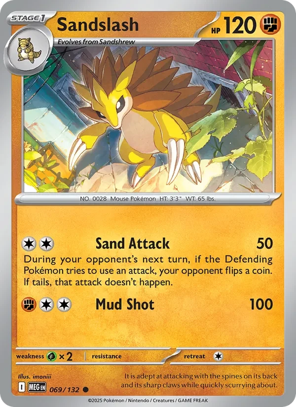 Sandslash 069/132 Mega Evolution Pokémon card