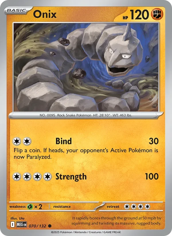 Onix 070/132 Mega Evolution Pokémon card