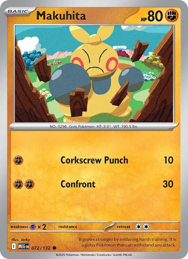 Makuhita 072/132 Mega Evolution Pokémon card