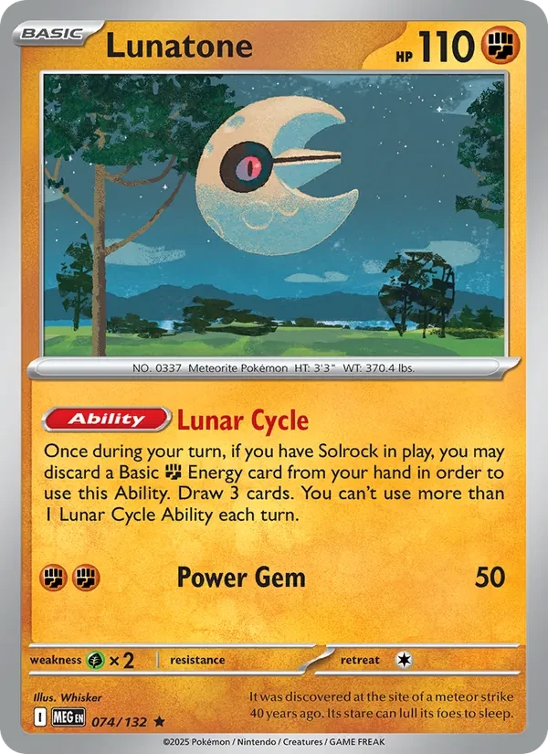 Lunatone 074/132 Mega Evolution Pokémon card