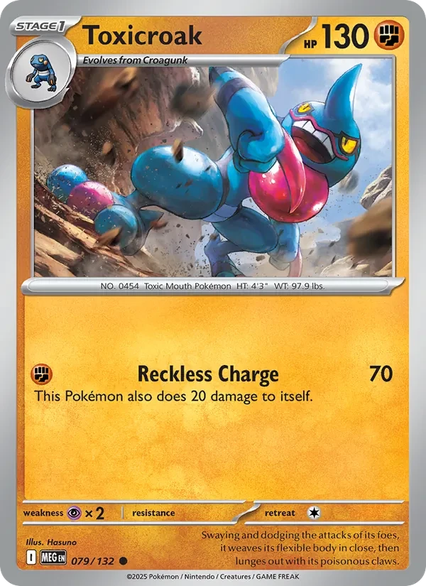Toxicroak 079/132 Mega Evolution Pokémon card