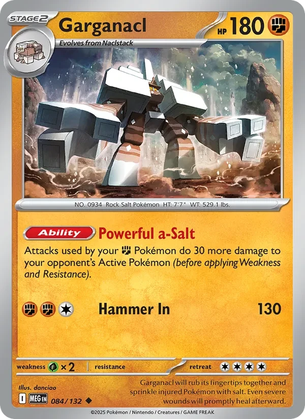 Garganacl 084/132 Mega Evolution Pokémon card