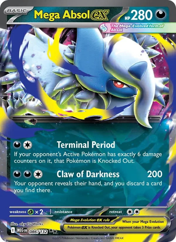 Mega Absol ex 086/132 Mega Evolution Pokémon card