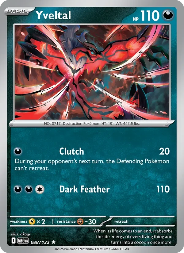Yveltal 088/132 Mega Evolution Pokémon card
