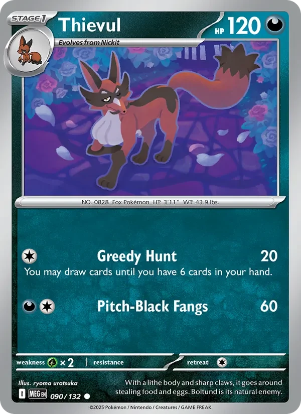 Thievul 090/132 Mega Evolution Pokémon card